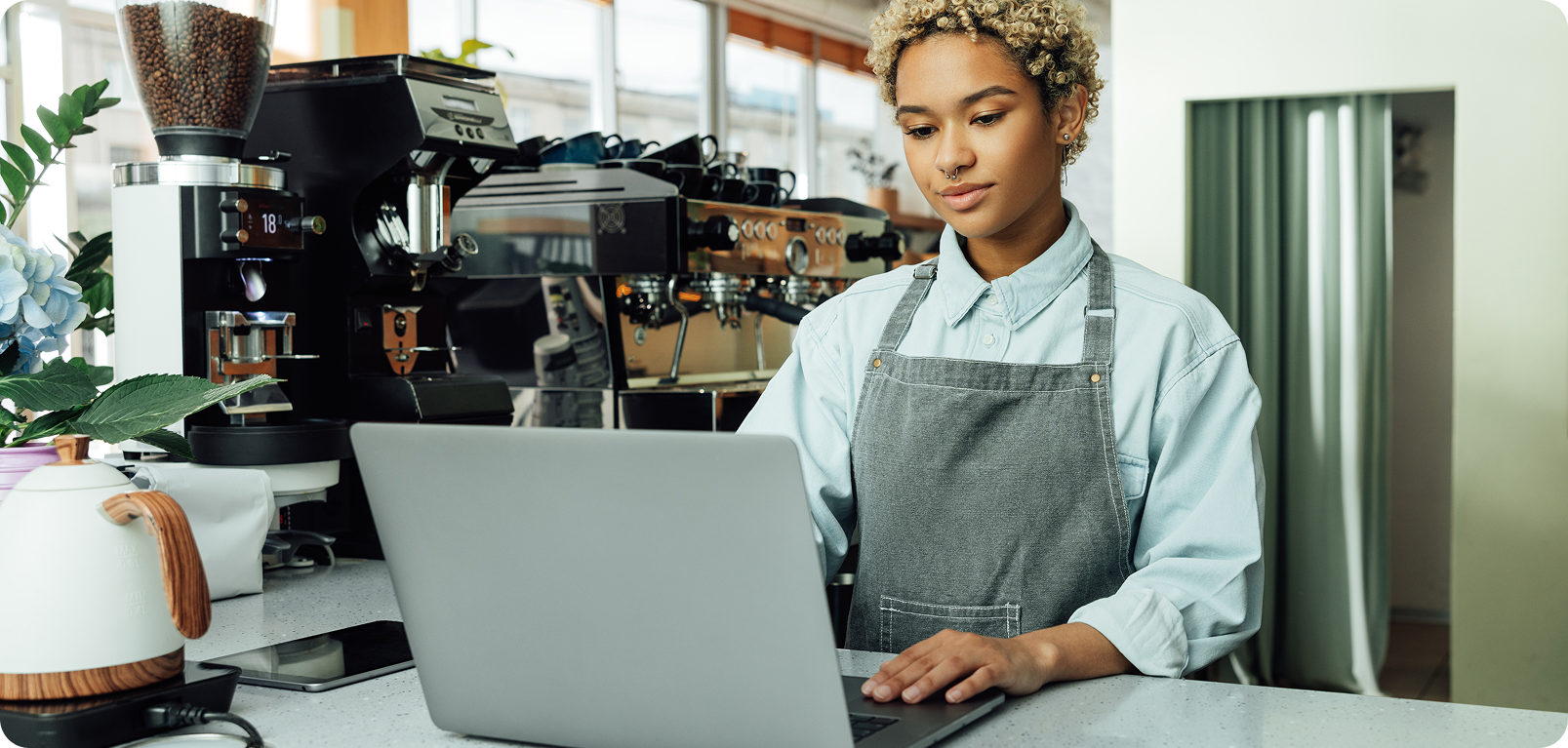 Person working on laptop